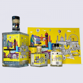 Modern Art Distillery's London Dry Gin with print - artwork by Jet Pictures image