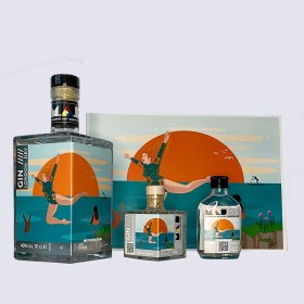 Modern Art Distillery's London Dry Gin with print - artwork by Lu Cornish image